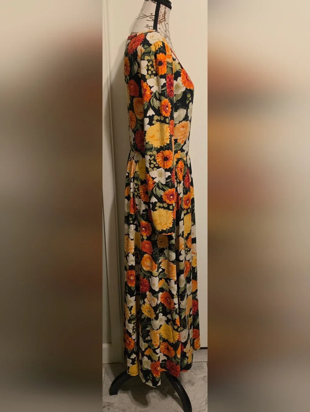 Lularoe Ryane Floral Dress Size Medium Colorful Boho Cottagecore Modest